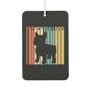 Retro 1970s Dog Silhouette French Bulldog Gift Car Air Freshener