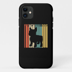 Retro 1970s Dog Silhouette French Bulldog Gift iPhone 11 Case