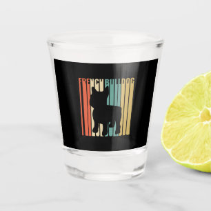 Retro 1970s Dog Silhouette French Bulldog Gift Shot Glass