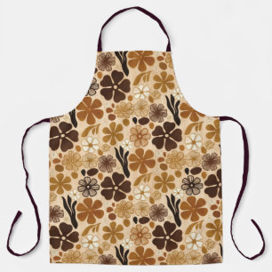 Retro 1970s Floral Graphic Apron