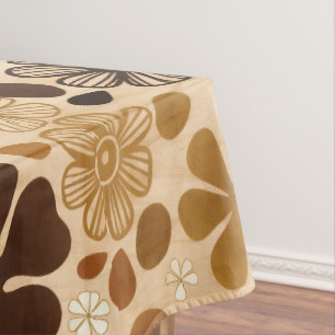Retro 1970s Floral Graphic Tablecloth