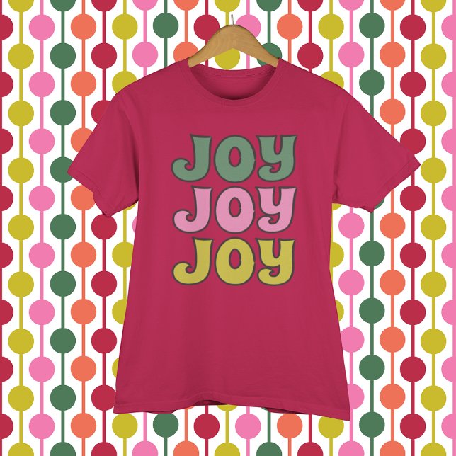 Retro 1970s Lettering Joy Christmas Graphic T-Shirt (Creator Uploaded)