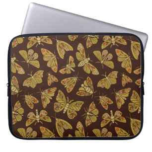 Retro 1970s Moths Laptop Sleeve