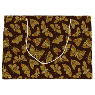 Retro 1970s Moths Large Gift Bag