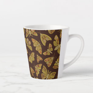 Retro 1970s Moths Latte Mug