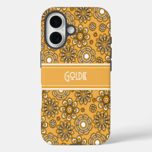 Retro 1970s Mustard Yellow Flower  iPhone 16 Case