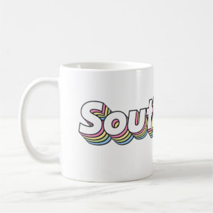 Retro 1970s pastel Southpaw Frosted Glass Coffee M Coffee Mug