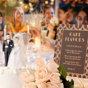 Retro 1970s Pattern   Cake Flavour Wedding Pedestal Sign