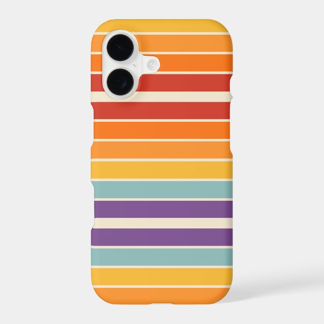 Retro 1970s Style Arched Stripes Geometric Pattern (Back)