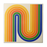 Retro 1970s Style Arched Stripes Geometric Pattern Ceramic Tile<br><div class="desc">Colourful 70s Retro Vintage Style Geometric Pattern..</div>