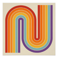 Retro 1970s Style Arched Stripes Geometric Pattern