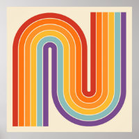 Retro 1970s Style Arched Stripes Geometric Pattern