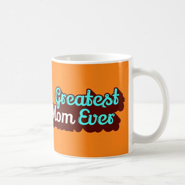 Retro 1970s style Greatest Mum Ever Coffee Mug (Right)