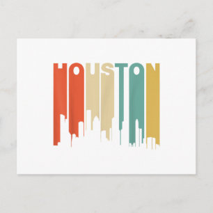 Retro 1970's Style Houston Texas Skyline Postcard
