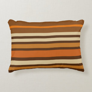 Retro 1970s Style Sporty Stripes Decorative Cushion