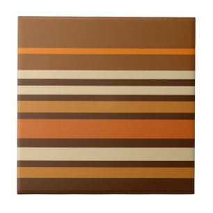 Retro 1970s Style Striped Ceramic Tile