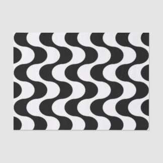 Retro 1970s Style Wavy Op-Art Stripe Pattern Tissue Paper