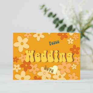 Retro 1970s  Theme Wedding Save The Date
