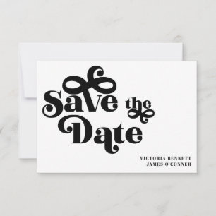 Retro 1970s Typography Wedding Save the Date