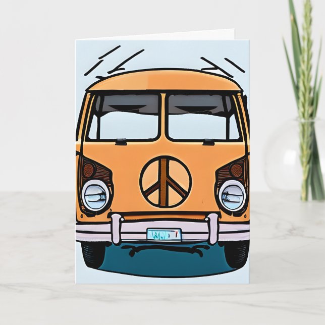 Retro 1970's Van | Groovy Birthday Card (Front)