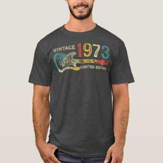 Retro 1973 birthday gift for men Guitar Player 49t T-Shirt