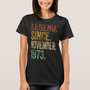 Retro 1973 Birthday November Born Legend Since 19 T-Shirt