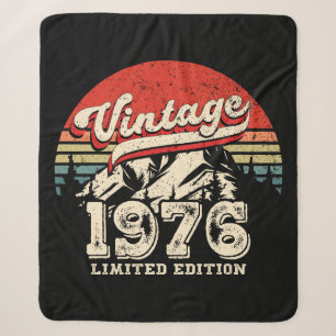 Retro 1976 Birthday Vintage 50th Outdoorsy Bday Sherpa Blanket