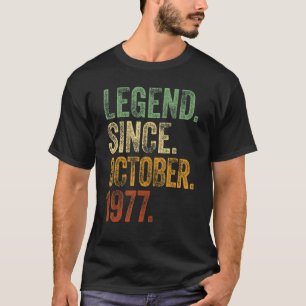 Retro 1977 Birthday  October Born Legend Since 197 T-Shirt