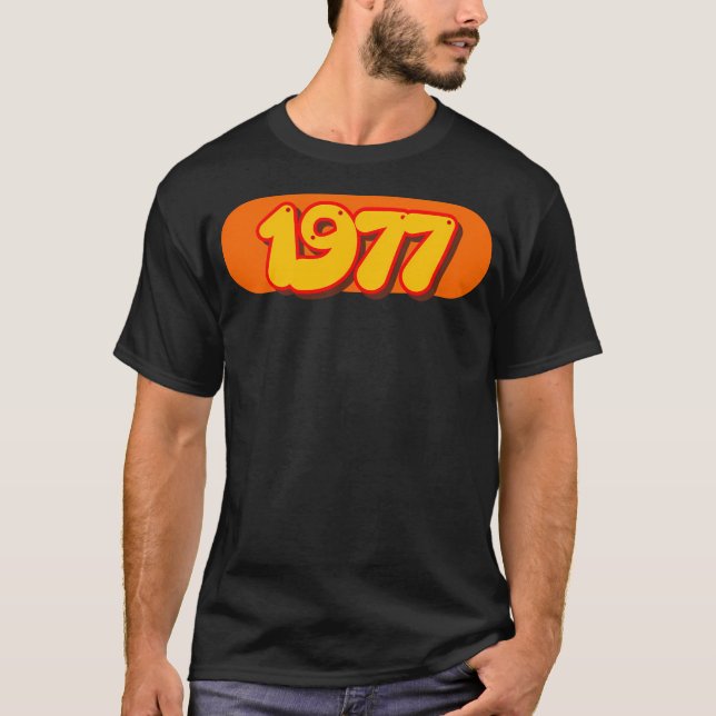 Retro 1977  Pop Art Year In 70S Style T-Shirt (Front)