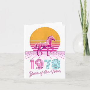 Retro 1978 Year Of The Horse Zodiac Rider Fortune Card