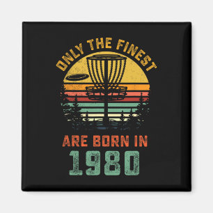 Retro 1980 40th Birthday Disc Golf Gift 40 Year Ol Magnet