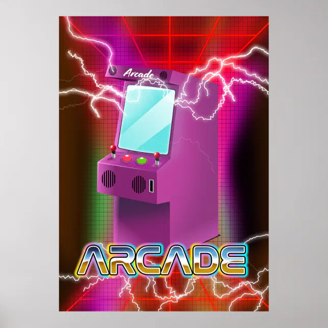 Retro 1980s arcade poster | Zazzle