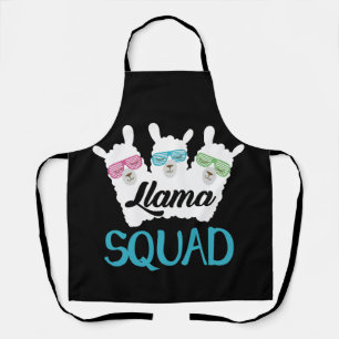 Retro 1980s Llama Cute Llama Squad Apron