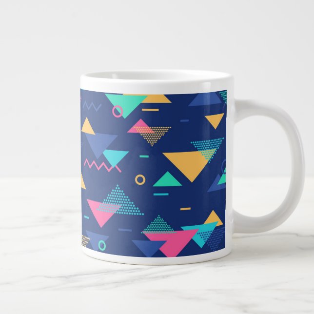 Retro 1980's Pattern Large Coffee Mug (Right)