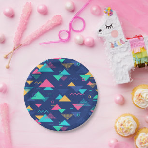 Retro 1980's Pattern Paper Plate