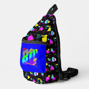 RETRO 1980s TAPE COLORFUL SHAPES  Sling Bag