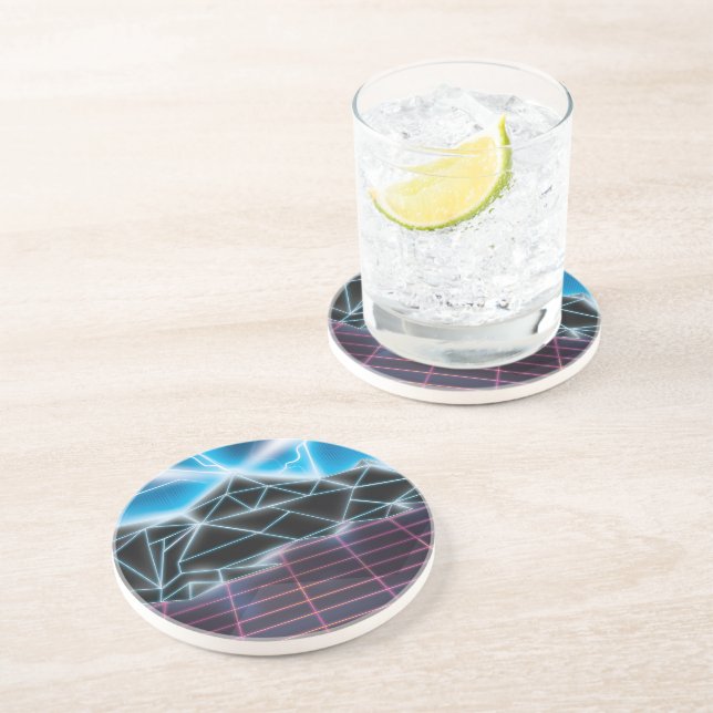 Retro 1980s video game graphic coaster (Side)