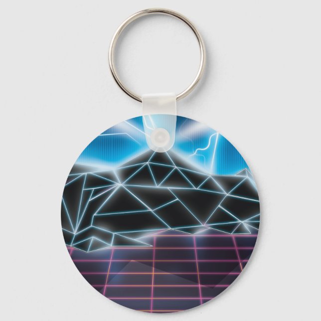 Retro 1980s video game graphic key ring (Front)