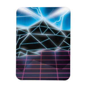 Retro 1980s video game graphic magnet