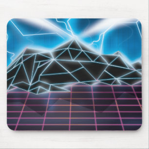 Retro 1980s video game graphic mouse pad