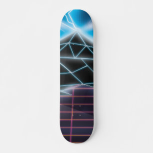 Retro 1980s video game graphic skateboard