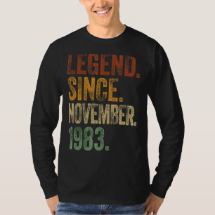 Retro 1983 Birthday  November Born Legend Since 19 T-Shirt