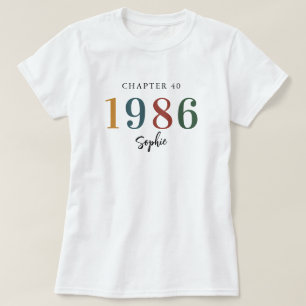 Retro 1986 40th Birthday Custom Name T-Shirt