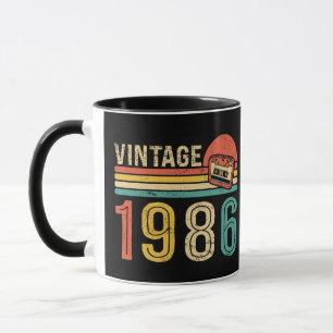 Retro 1986 Birthday Cassette Tape Nostalgic Bday Mug