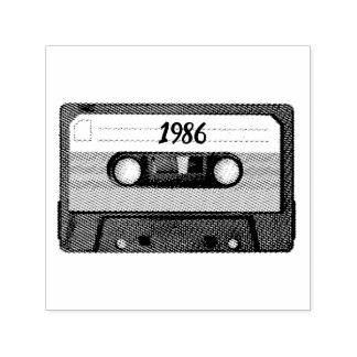 Retro 1986 Customisable Cassette Tape Self-inking Stamp
