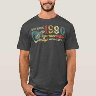 Retro 1990 birthday gift for men Guitar Player 32t T-Shirt