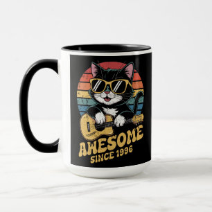 Retro 1996 Birthday Cat Lover Ukulele 30th Bday Mug
