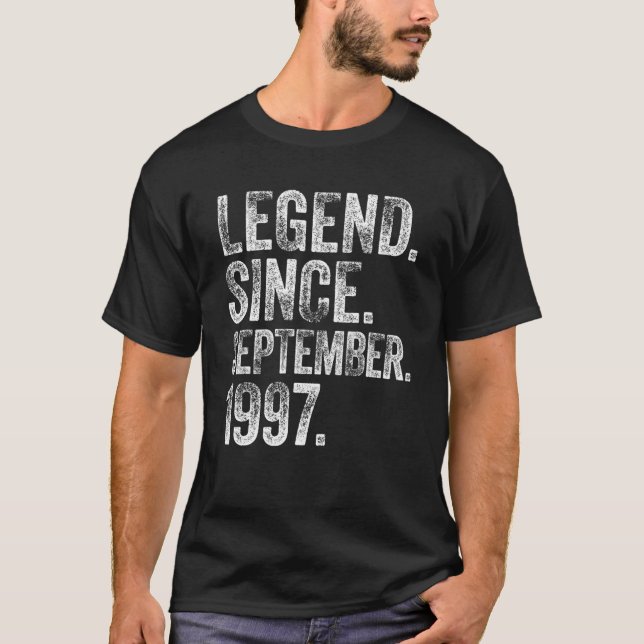 Retro 1997 Birthday September Born Legend Since 19 T-Shirt (Front)