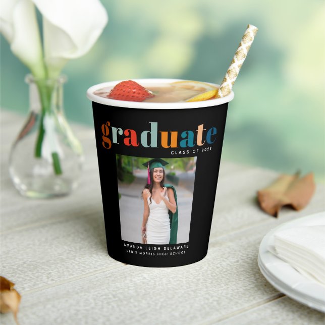 Retro 2024 Grad Photo Paper Cups (Insitu)