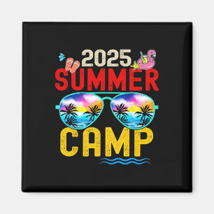 Retro 2025 Summer Camp Vacation Camper Matching Fa Magnet